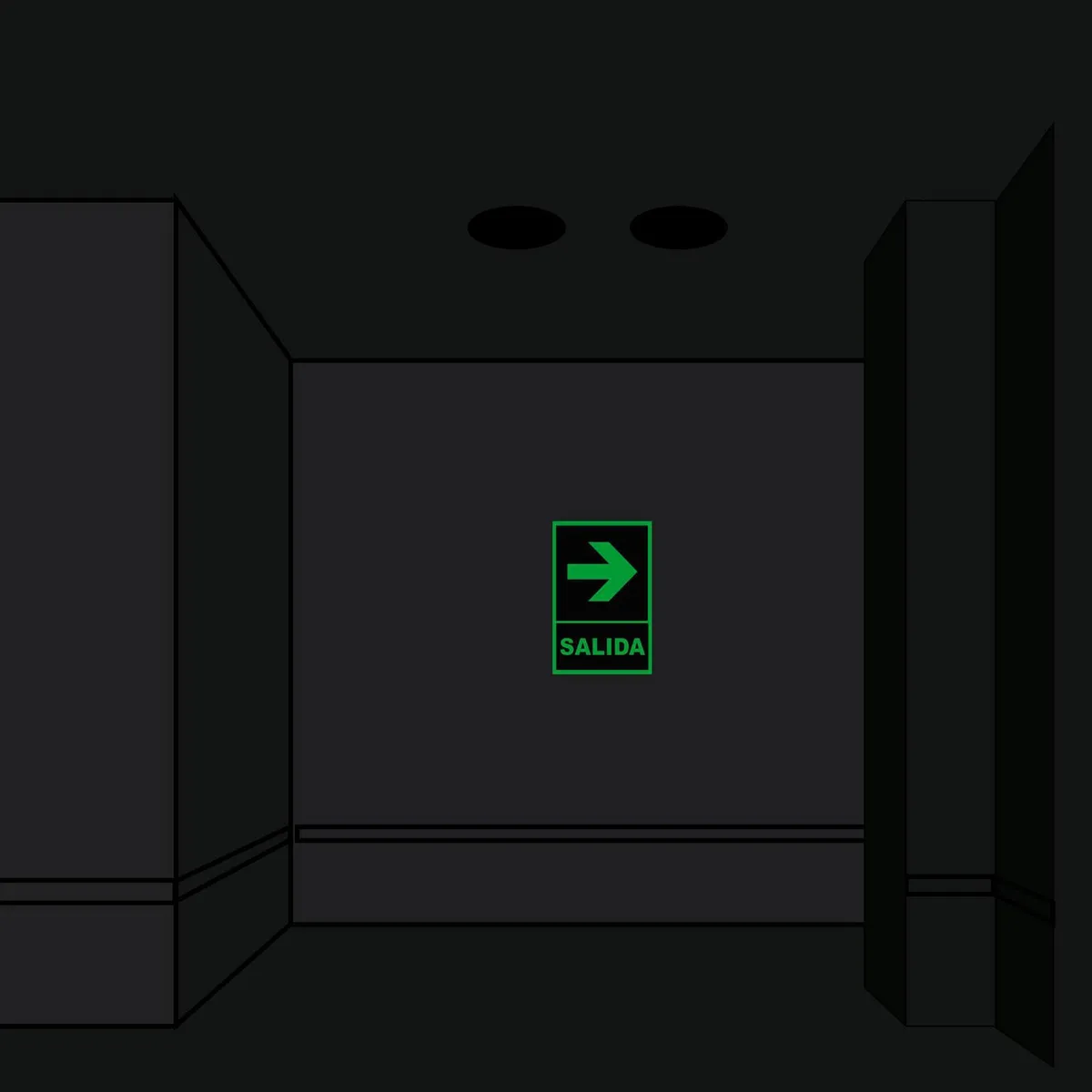 FIXSER - Señal de Ruta de Evacuación Derecha Fotoluminiscente 20x30 cm.