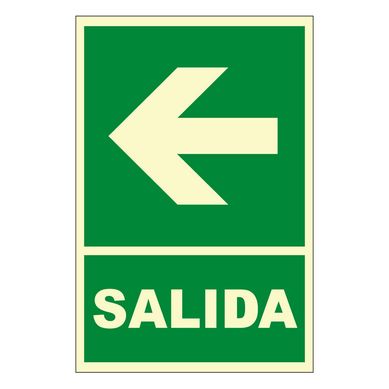 Seal de Ruta de Evacuacin Izquierda Fotoluminiscente 20x30 cm.