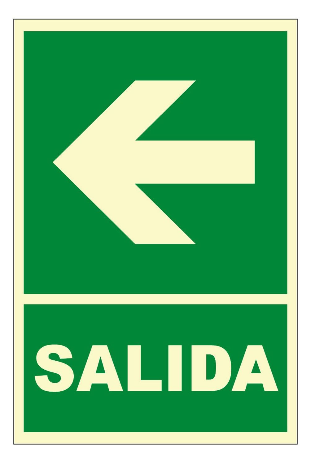 FIXSER - Señal de Ruta de Evacuación Izquierda Fotoluminiscente 20x30 cm.