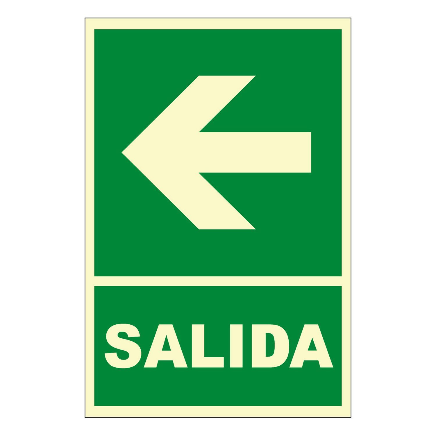 Señal De Evacuación Fotoluminiscente - Visible Sin Luz 210x210mm