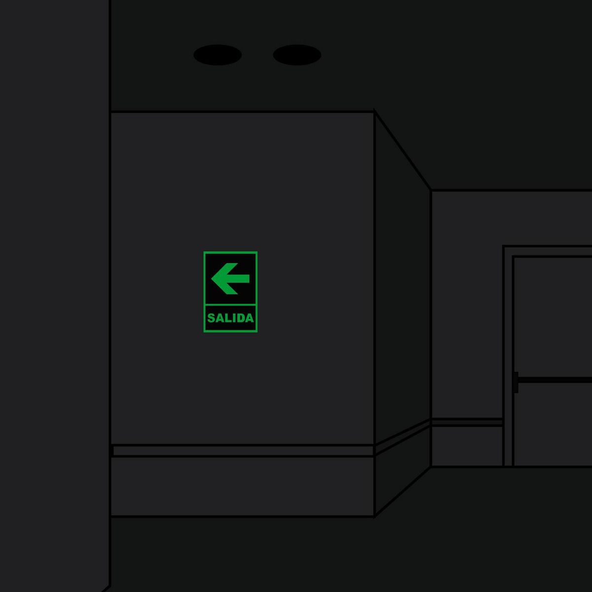 FIXSER - Señal de Ruta de Evacuación Izquierda Fotoluminiscente 20x30 cm.