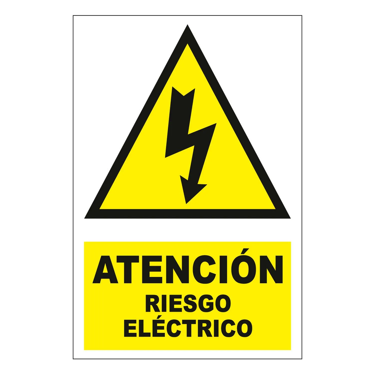 Tablero de seguridad en una planta de Arequipa mostrando la simbología de peligro industrial: Riesgo Eléctrico y Riesgo de Altura, todos con el triángulo amarillo/negro.