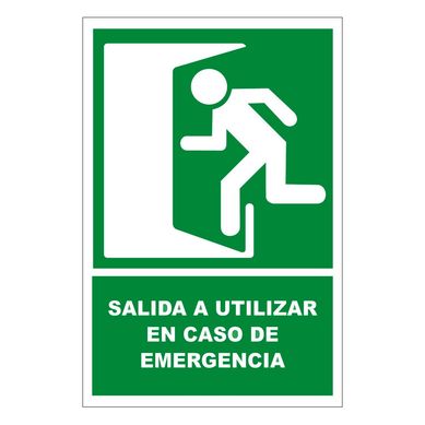 Seal de Salida Izquierda Fotoluminiscente 20x30 cm.
