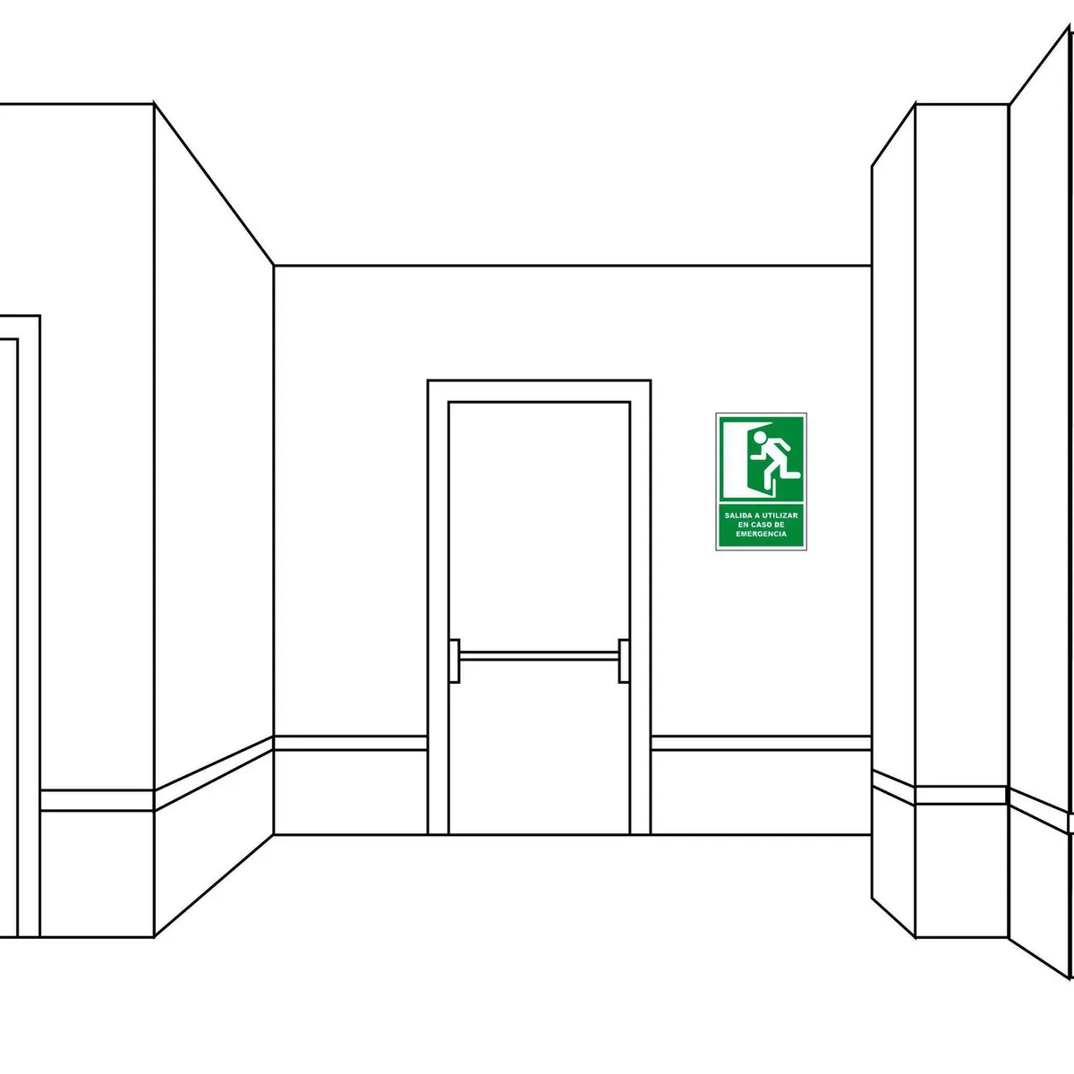 FIXSER - Señal de Salida Izquierda Fotoluminiscente 20x30 cm.