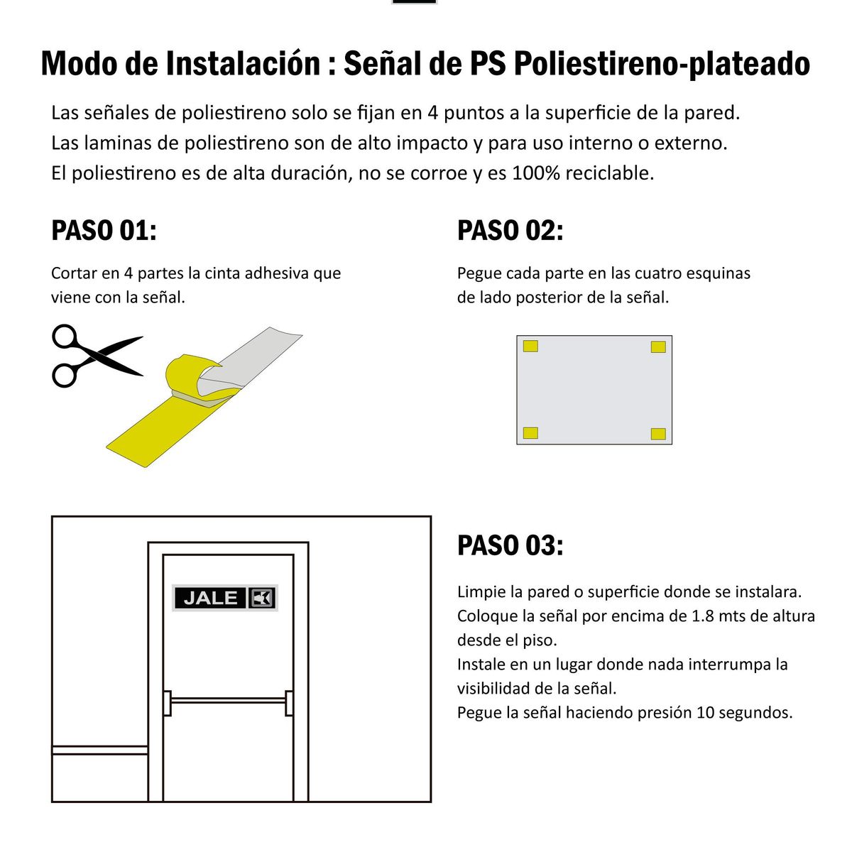 FIXSER - Señal de Jale 18x5 cm.