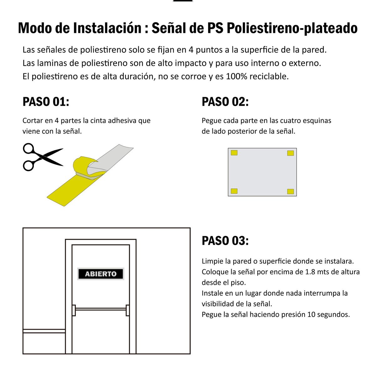FIXSER - Señal de Baños 18x5 cm.