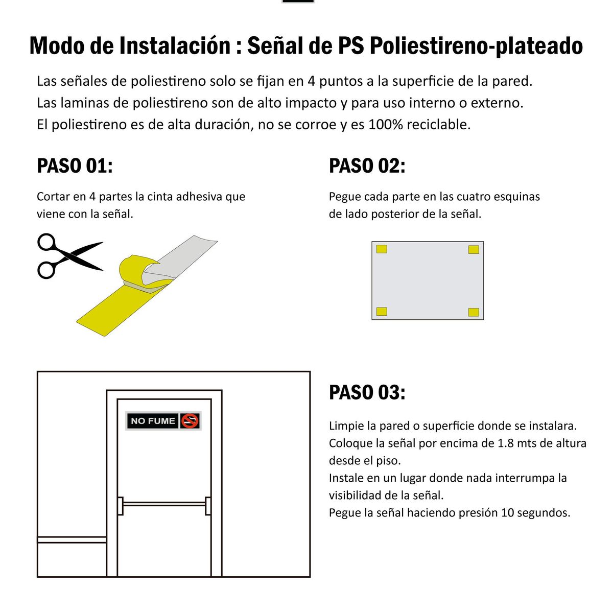 FIXSER - Señal de No Fume 18x5 cm.