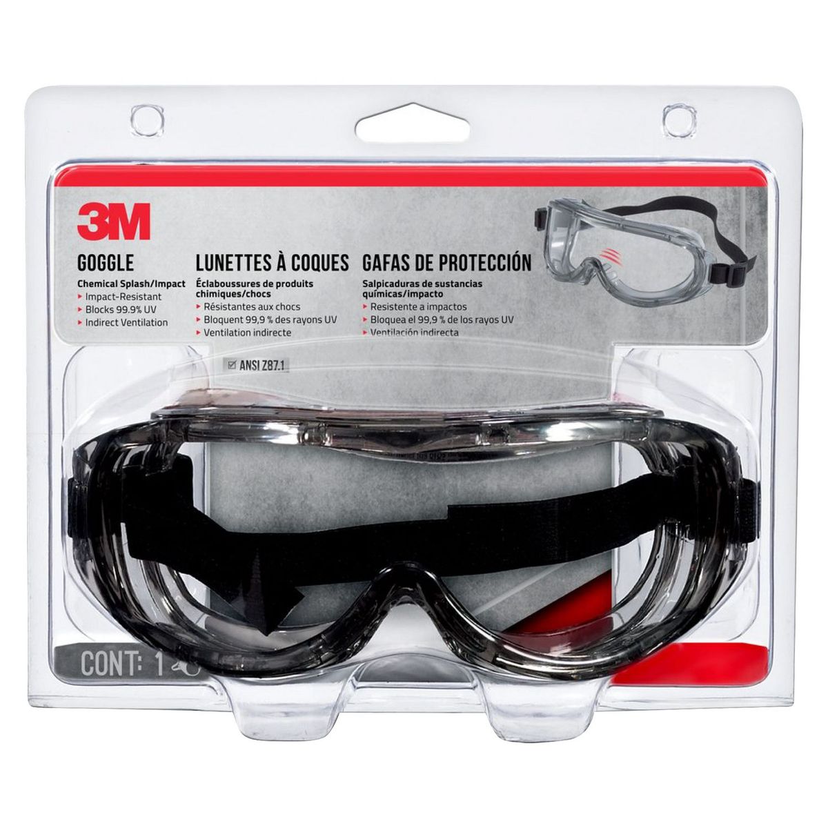 3M - Lentes de Seguridad 3M para Químicos