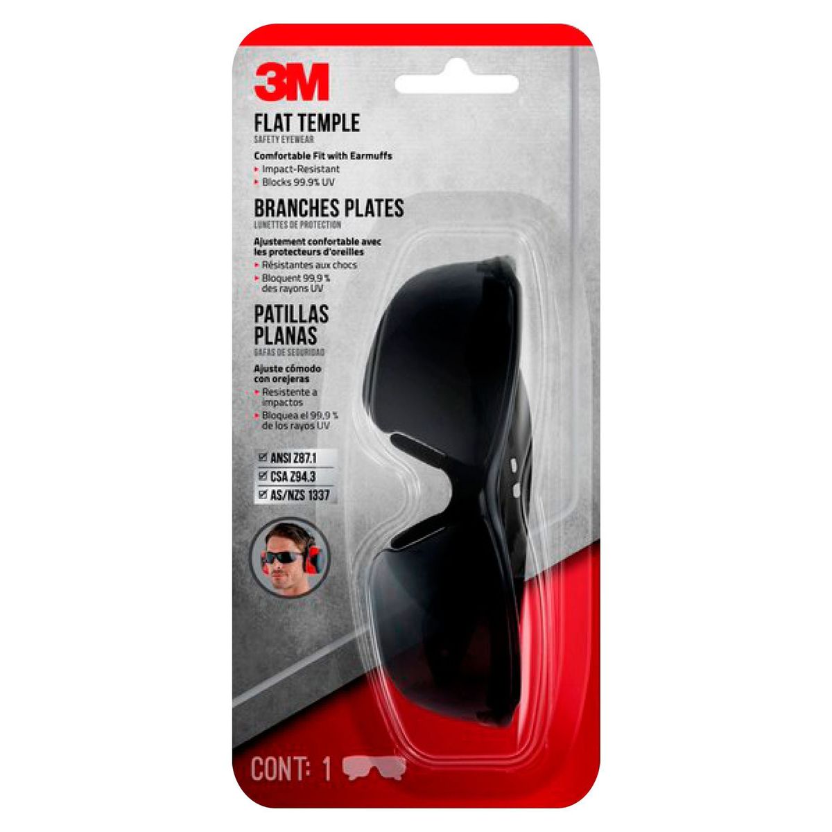 3M - Lentes de Seguridad 3M Luna Oscura Anti-Rayaduras 47011