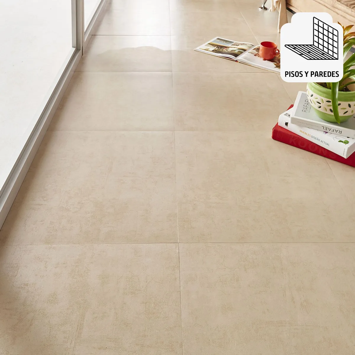 HOLZTEK - Porcelanato Beige 60x60 Rústicas Mate 1.44 m2
