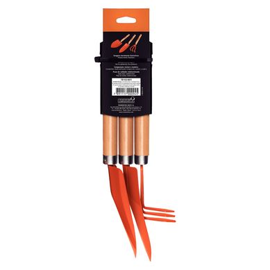 Set 3 Herramientas para Jardin Acero Naranja con Mango de Madera
