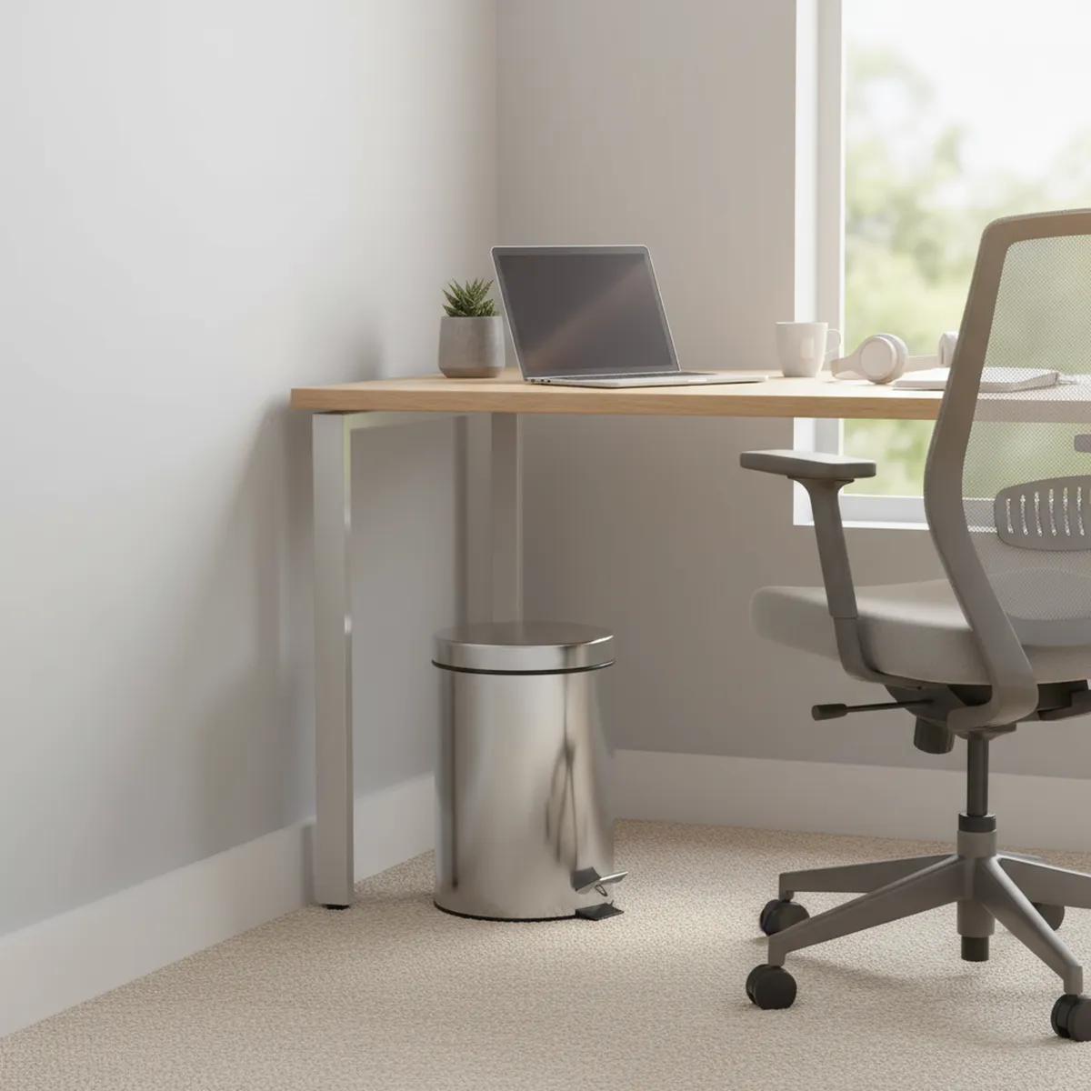 JUST HOME COLLECTION - Set Papeleras Redondas de Metal con Pedal 7L