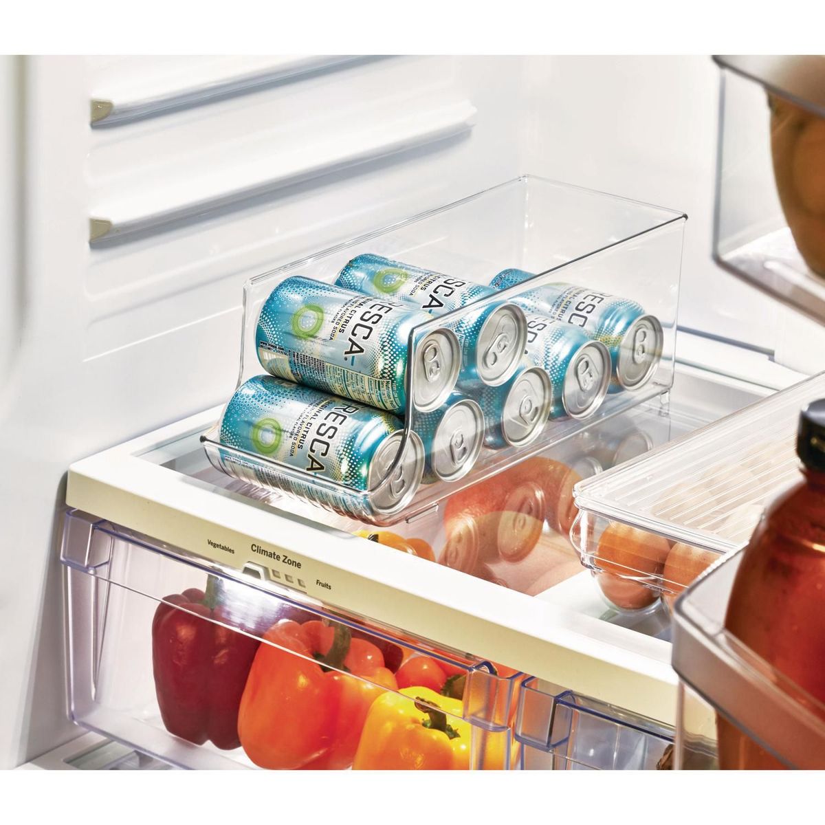 INTERDESIGN - Organizador de Cocina Acrílico para Bebidas Latas 35x14x10cm
