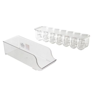 Organizador De Huevos Transparente + Organizador De Latas 14X10X35Cm