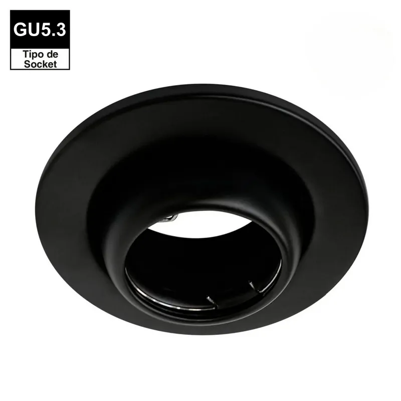 LIGHTECH - Spot Empotrable Ojo de Buey 11cm Negro con Socket GU5.3