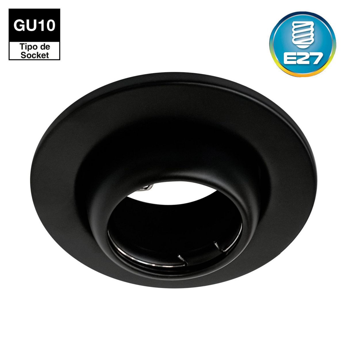 LIGHTECH - Spot Empotrable Ojo de Buey 11cm Negro con Socket GU10