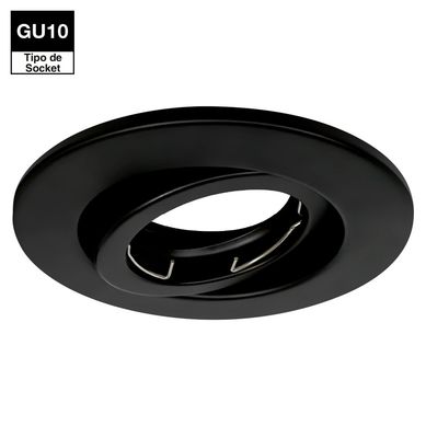 Spot Empotrable Llano 11cm Negro incluye Socket GU10