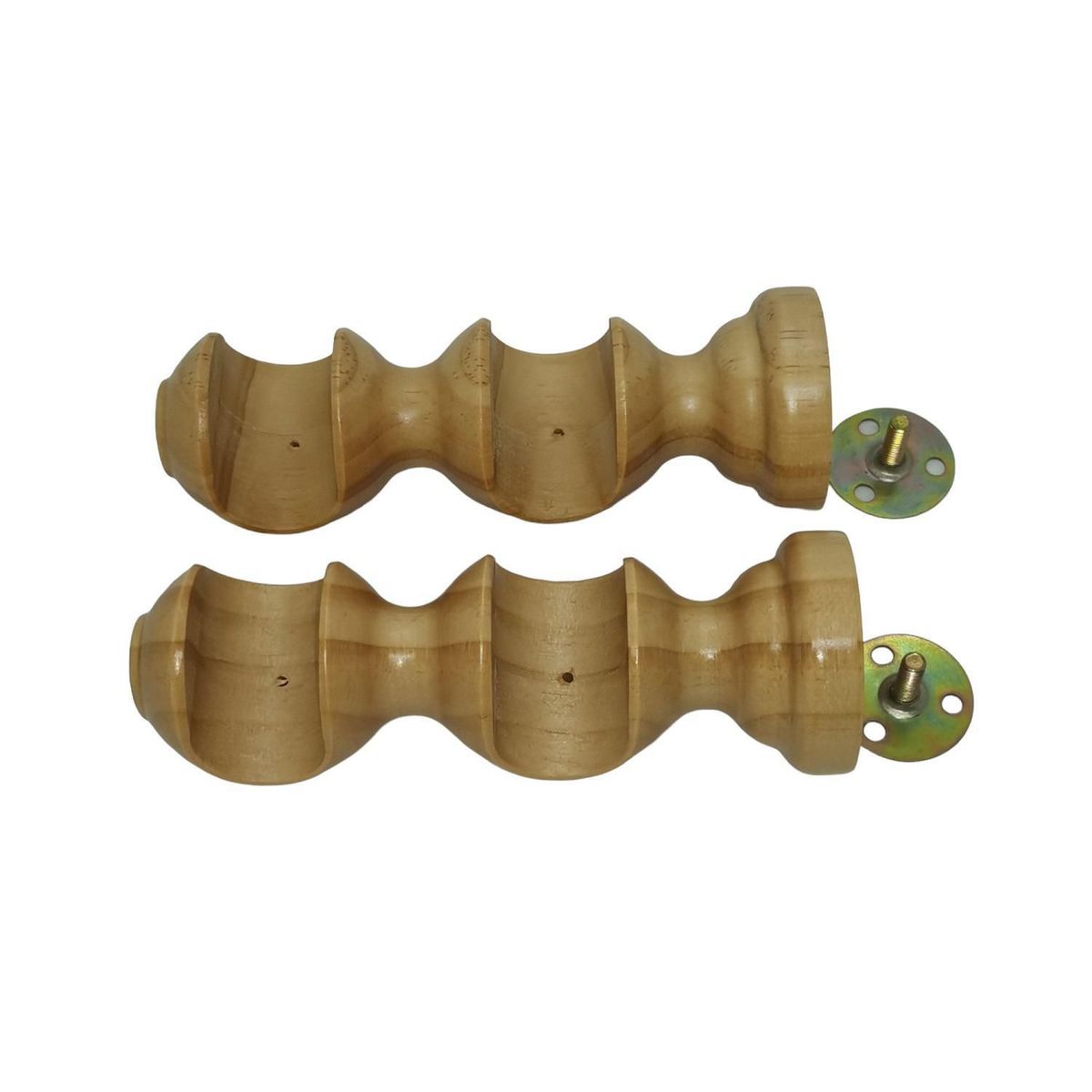 JUST HOME COLLECTION - Soporte doble Muro madera natural 28/28mm (2un)