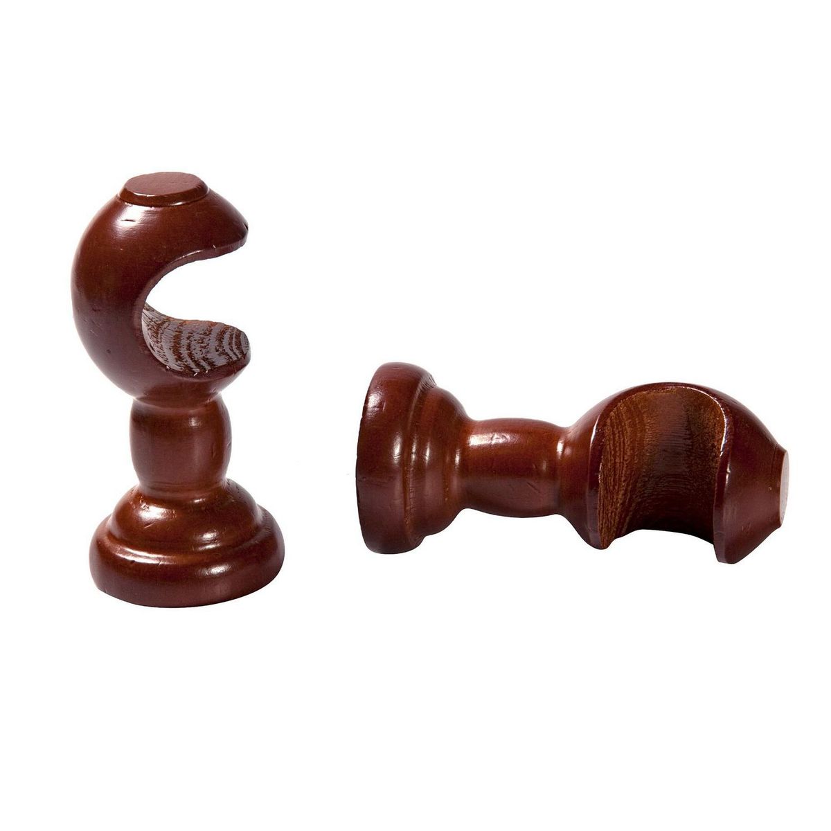 JUST HOME COLLECTION - Soporte simple Muro madera chocolate 28mm (2un)