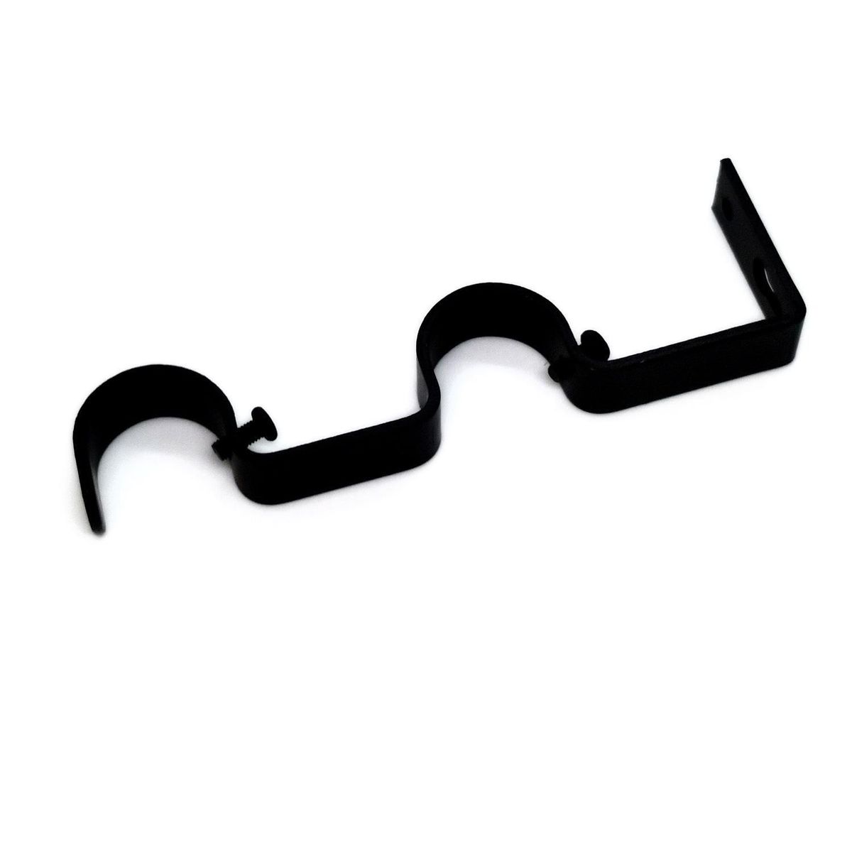 JUST HOME COLLECTION - Soporte doble Muro fierro negro 28/28mm (2un)