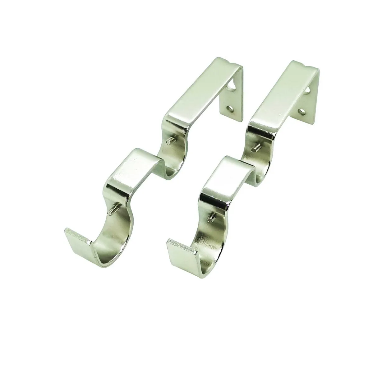 JUST HOME COLLECTION - Soporte doble Muro plateado 28mm (2un)