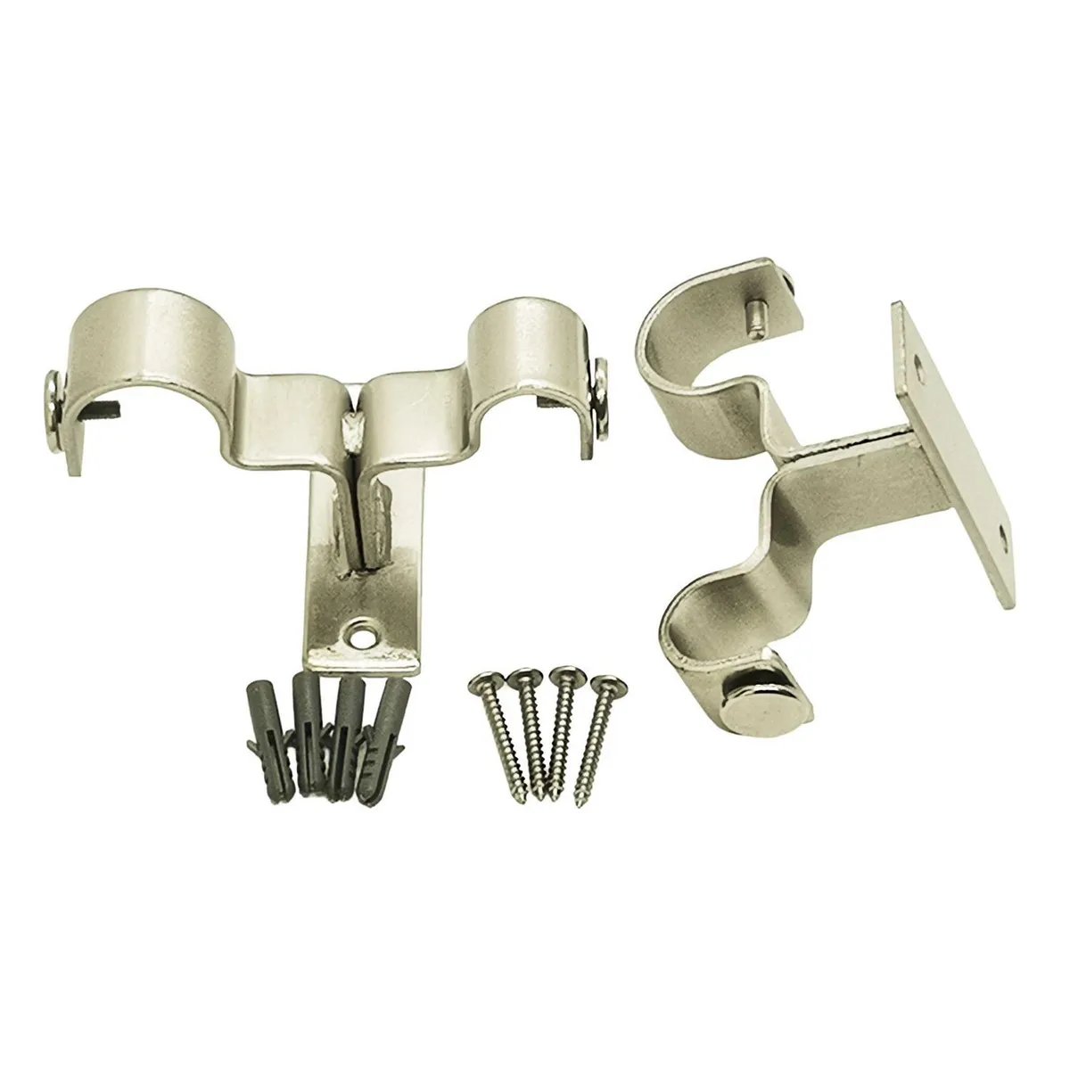 JUST HOME COLLECTION - Soporte doble Techo plateado 28/28mm (2un)