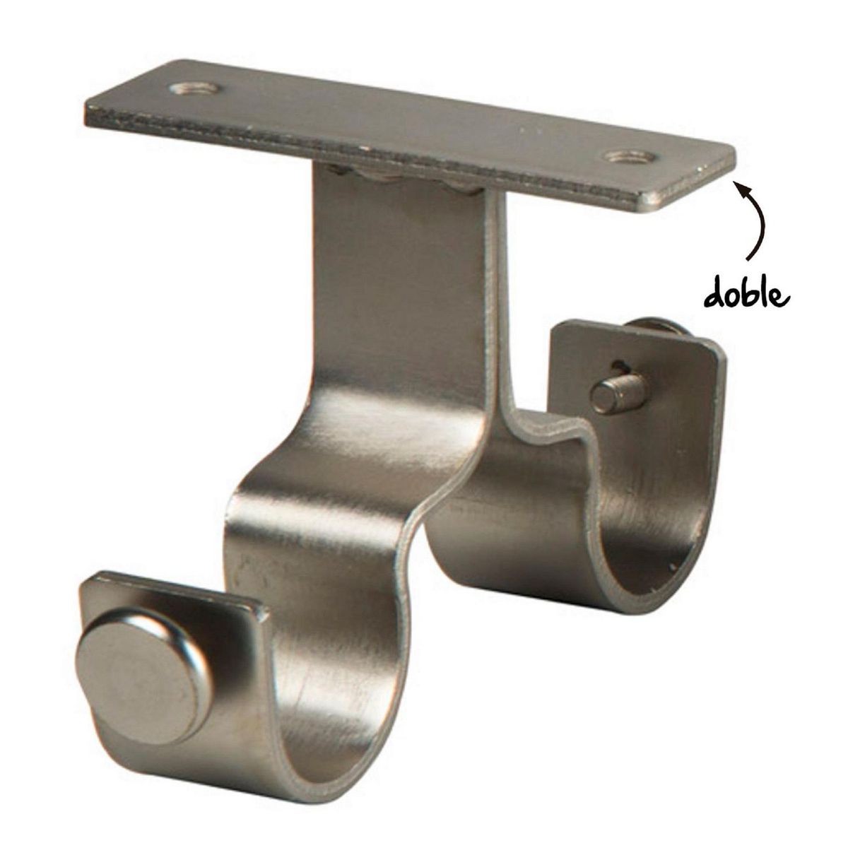 JUST HOME COLLECTION - Soporte doble Techo plateado 28/28mm (2un)