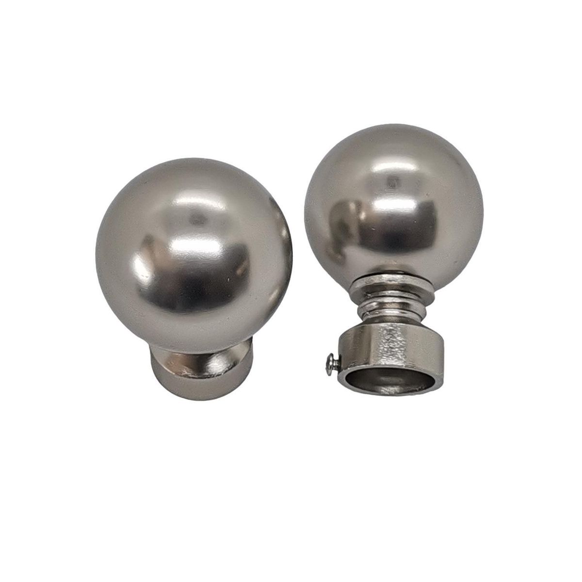 JUST HOME COLLECTION - Terminal Bola fierro plateado 28mm (2un)