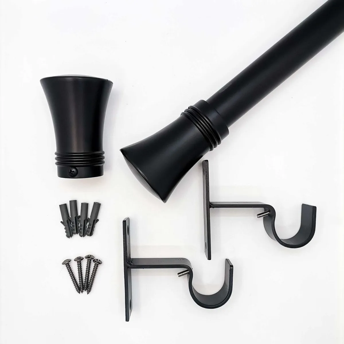 JUST HOME COLLECTION - Set cortinero fierro negro 28mm 2.00m