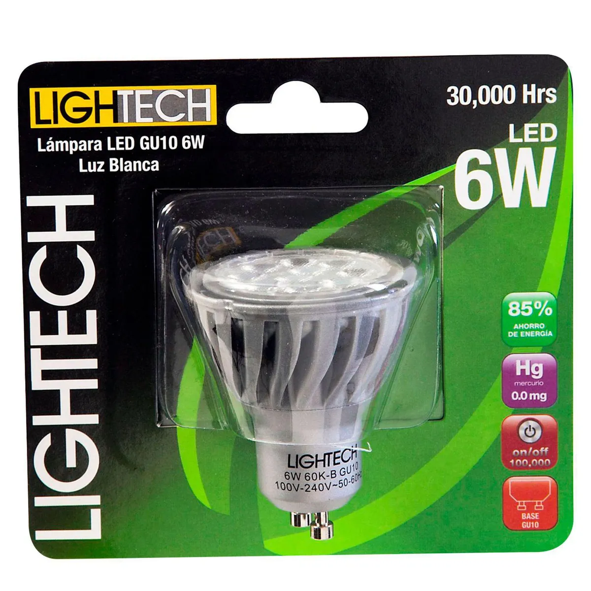 LIGHTECH - Foco Dicroico LED GU10 6W Luz Fría