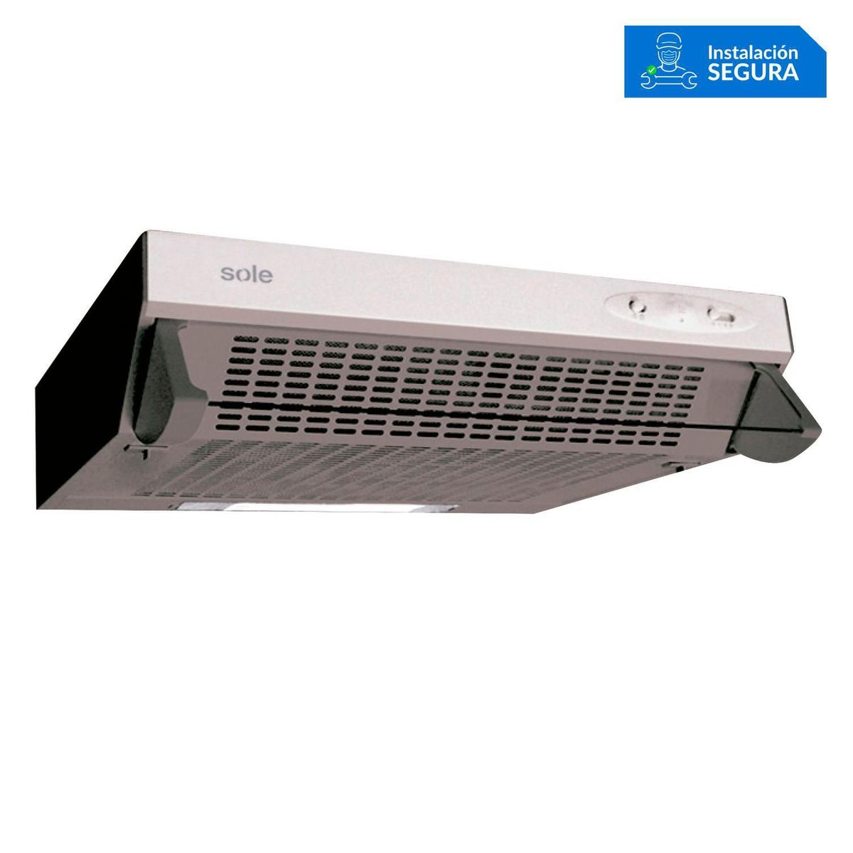 SOLE - Campana Extractora Sole 60 cm Nueva Lazio TURE 11G0 Plateado/Negro