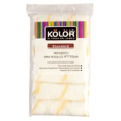Pack 6 repuestos para mini rodillos  4''