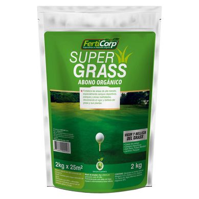 Abono Orgnico Super Grass 2 kg Abono natural con alto contenido de nitrgeno 21 cm5 cm24 cm