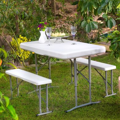 Set de mesa plegable 74x63x105cm Blanco