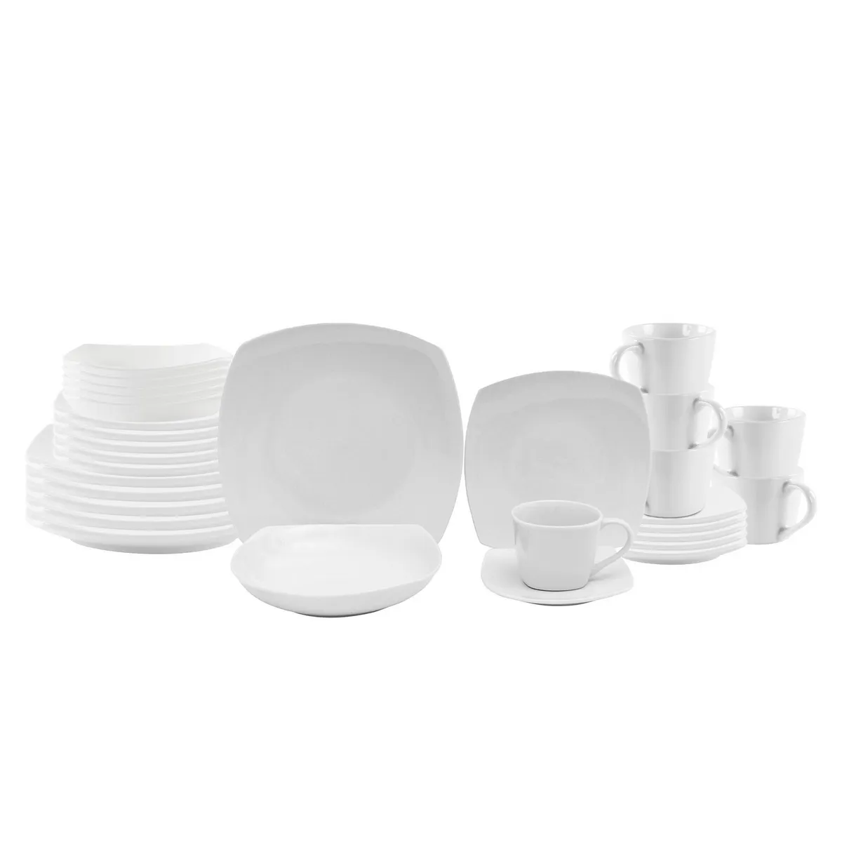 JUST HOME COLLECTION - Juego de vajillas Porcelana Nórdico Blanco 30 Piezas