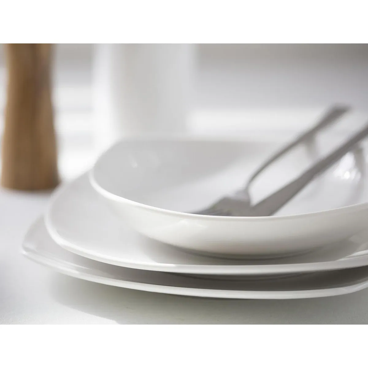 JUST HOME COLLECTION - Juego de vajillas Porcelana Nórdico Blanco 30 Piezas