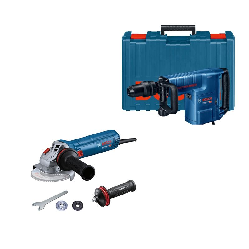 BOSCH - Martillo Demoledor SDS Bosch Max Alámbrico 1500W + Amoladora BOSCH GWS 12-125 S