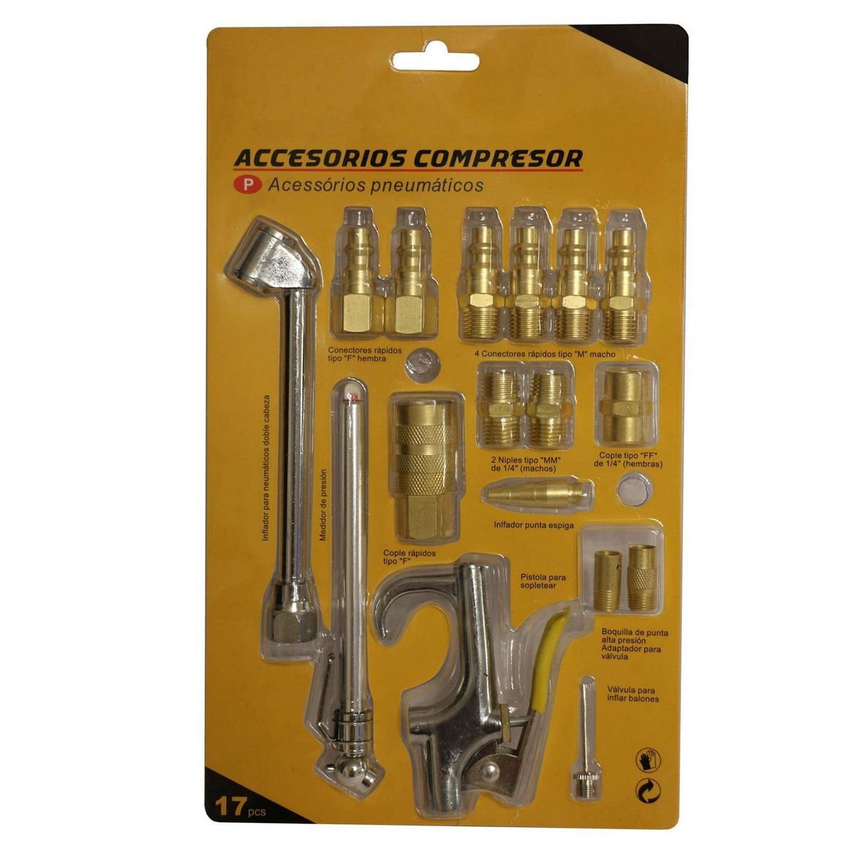 KAMASA - Accesorios para Compresora 17 Piezas Kamasa