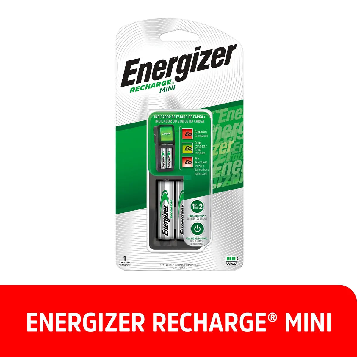 ENERGIZER - Pack Cargador + 2 Pilas Recargables AA
