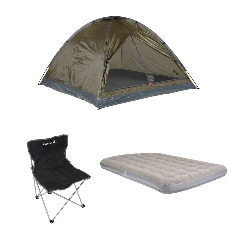 KLIMBER - Carpa Para 4 + Colchón 2 Plazas + Silla Plegable