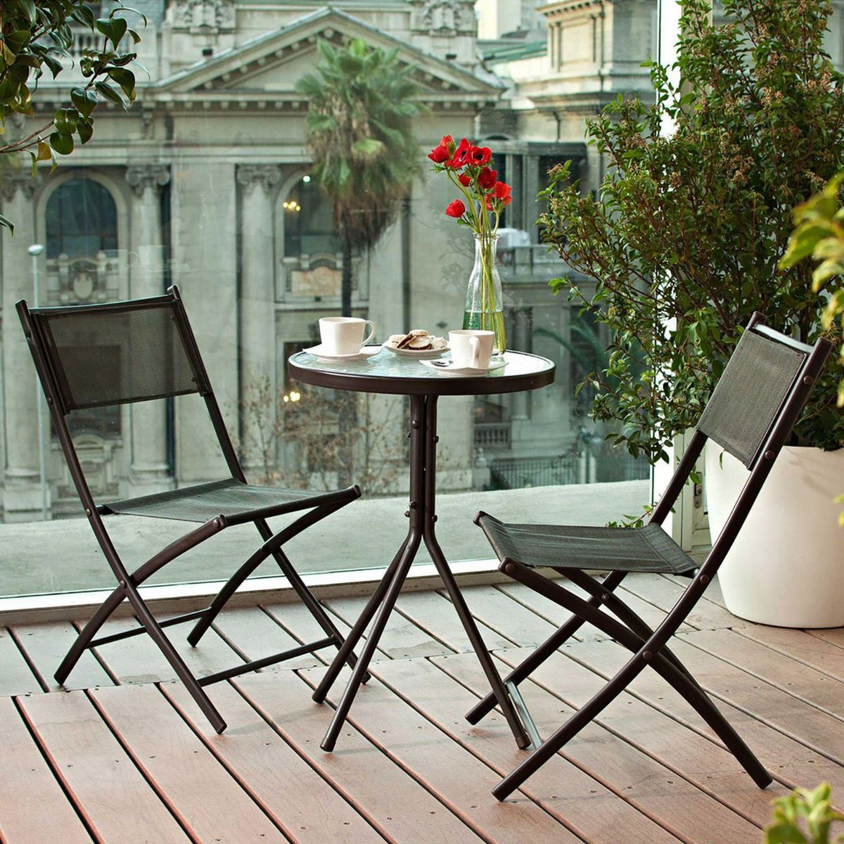 JUST HOME COLLECTION - Juego de balcón Capuccino 2 Sillas