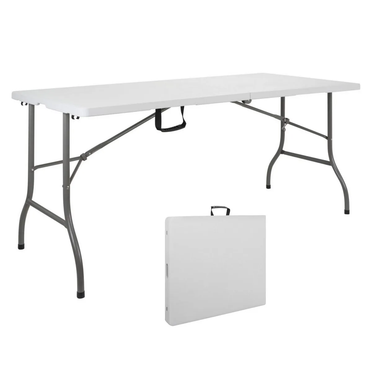 JUST HOME COLLECTION - Mesa Plegable Rectangular Blanca 152x70x74 Cm