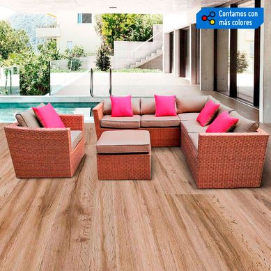 Juego Living de Terraza Saygon 6 personas Chocolate Taupe