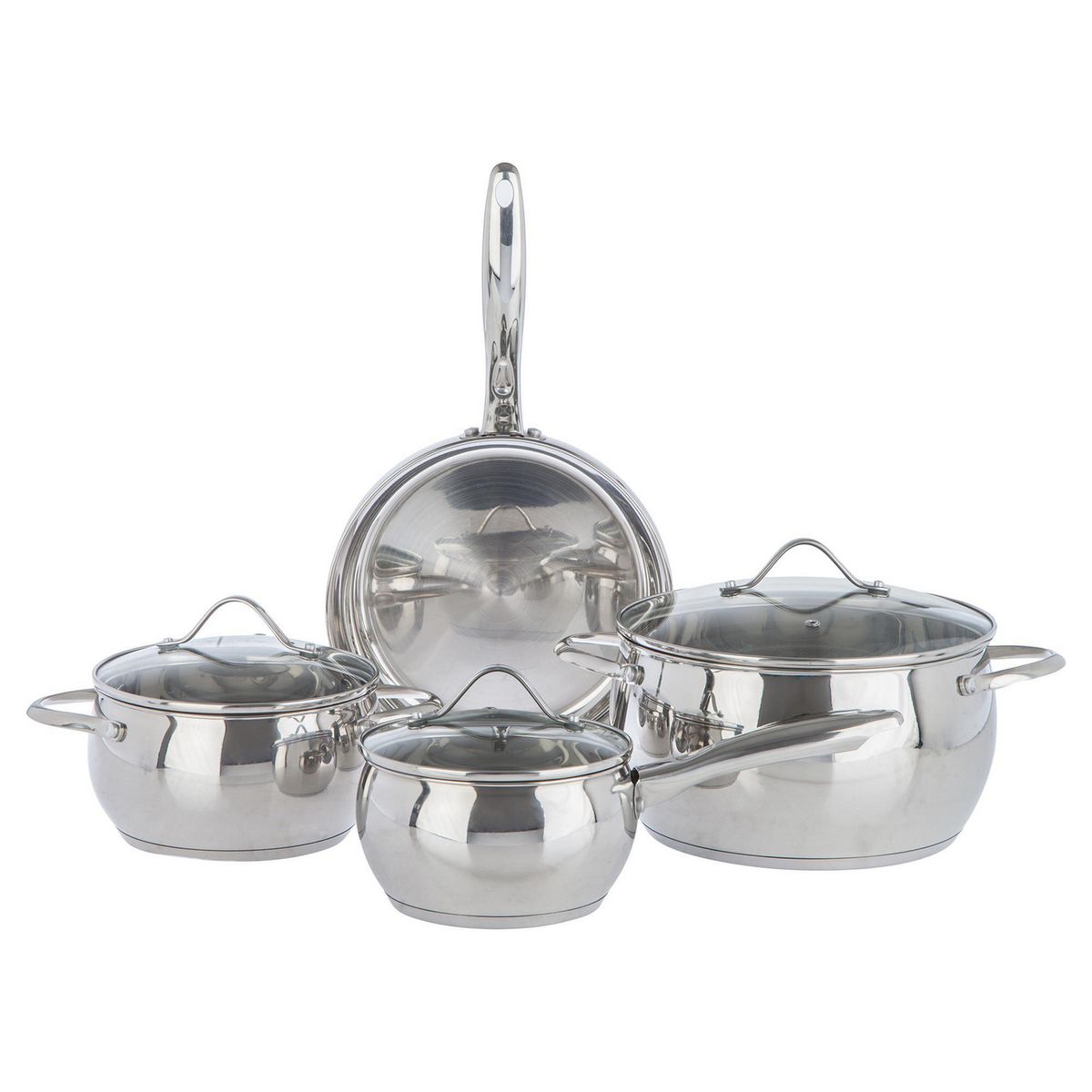 JUST HOME COLLECTION - Juego de Ollas 7 Piezas Acero Inoxidable Realwin