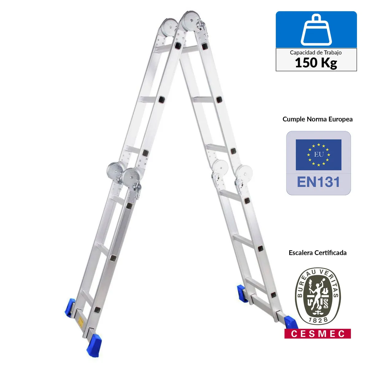 REDLINE - Escalera Articulada de Aluminio 12 pasos