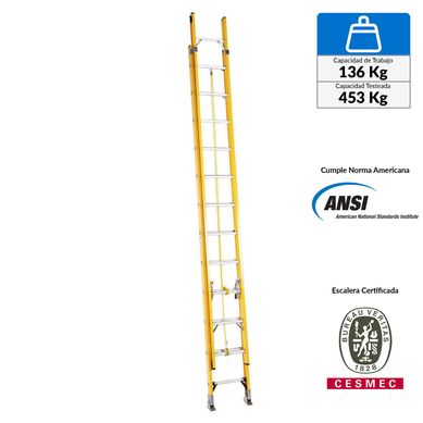 Escalera Telescpica Fibra de Vidrio 24 Pasos