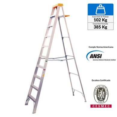 Escalera Tijera Aluminio 9 pasos