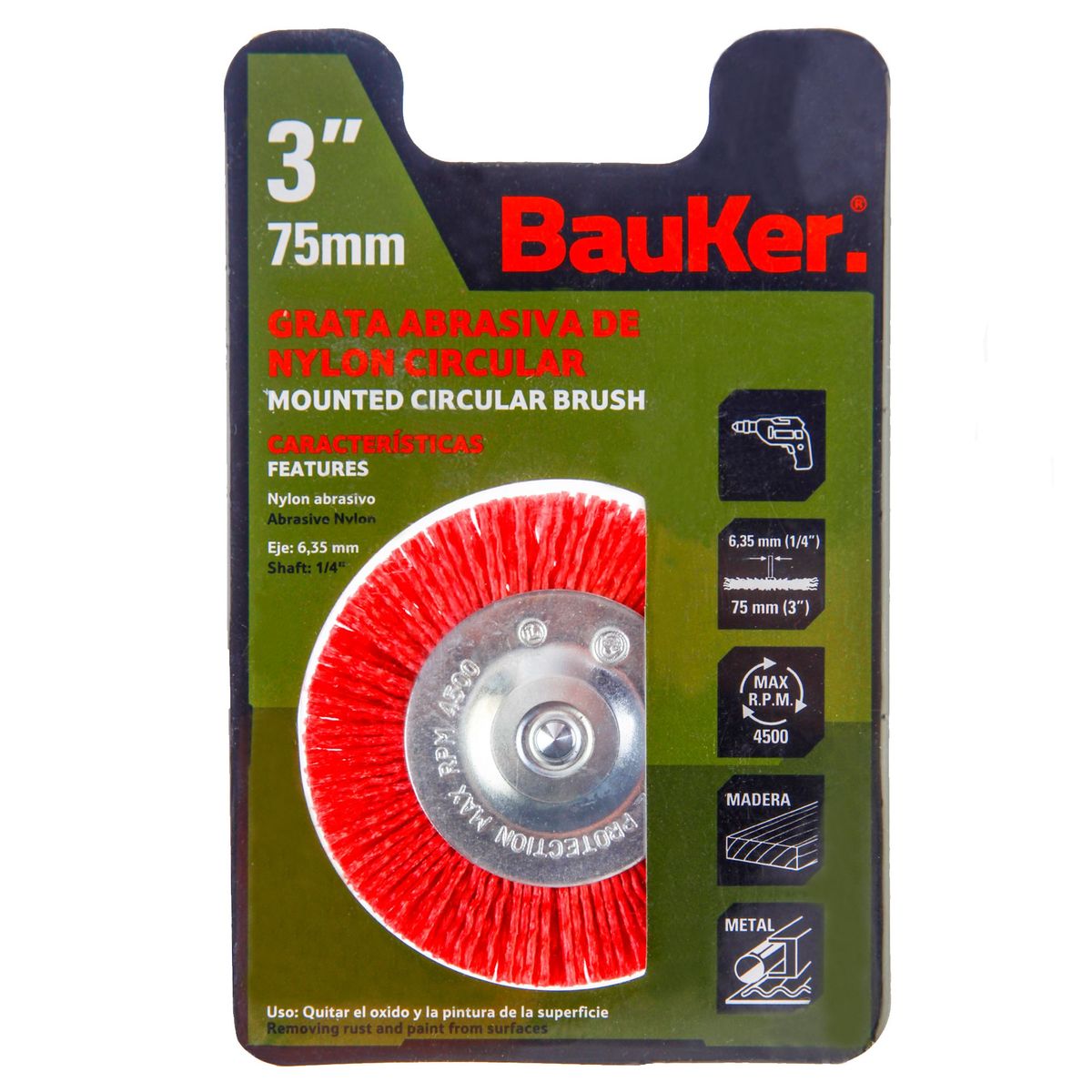 BAUKER - Grata Plana Abrasiva 3" Bauker