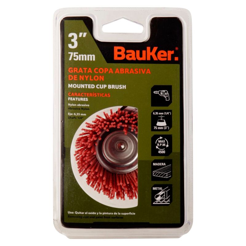 BAUKER - Grata Copa Abrasiva 3" Bauker