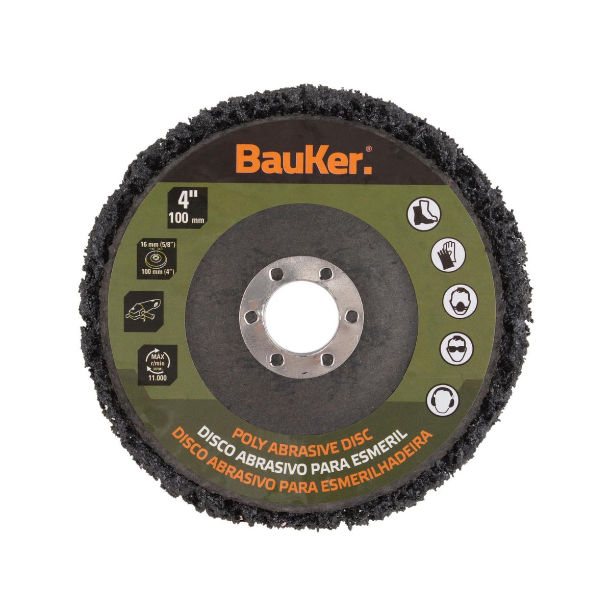 BAUKER - Disco Abrasivo 4" para Esmeril Bauker